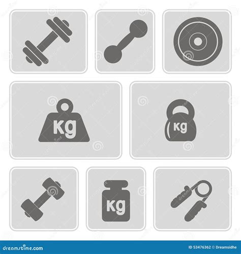 Set Of Monochrome Icons With Weight Stock Vector Illustration Of Load