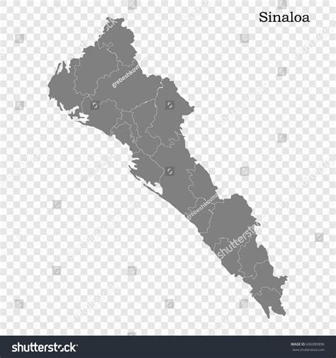 High Quality Map Sinaloa State Mexico Stock Vector (Royalty Free ...