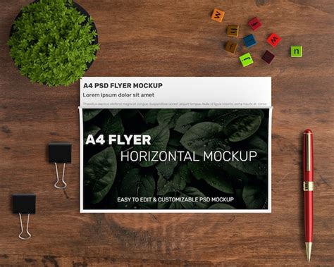 Premium Psd Horizontal A4 Flyer Mockup