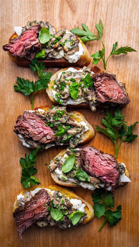 Dennis Prescott On Instagram Weeknight Deliciousness Steak Mushroom And Burrata Crostinis