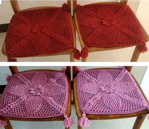 Crochet Flower Seat Cushion In Chair Crochet Pattern