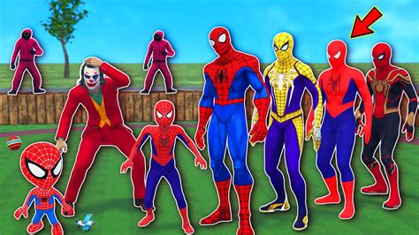 Team Spider Man Vs Bad Guy Joker Superhero Challenge Rescue Kid