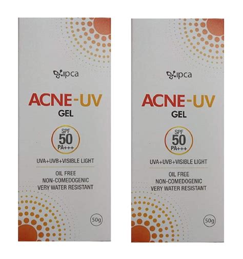 IPCA Acne UV Gel SPF 50 Sunscreen Gel PA 50 Gm Pack Of 2 5ml