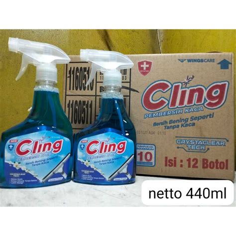 jual cling pembersih kaca biru ocean fresh botol  ml shopee indonesia