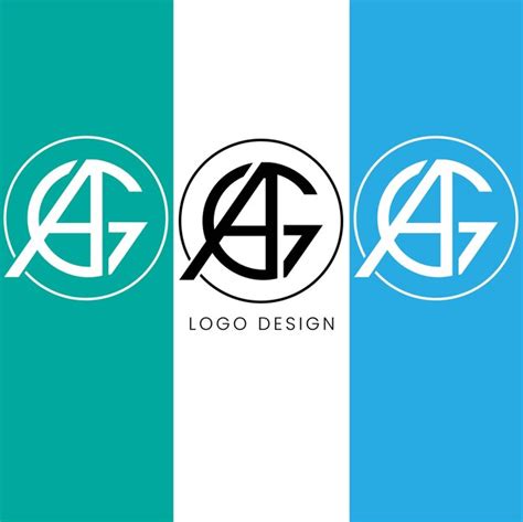 Diseño de logotipo de letra inicial ag Vector Premium