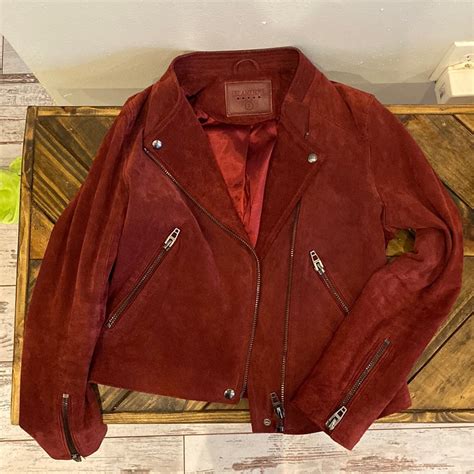 Genuine Blank Nyc Suede Leather Moto Jacket Gem