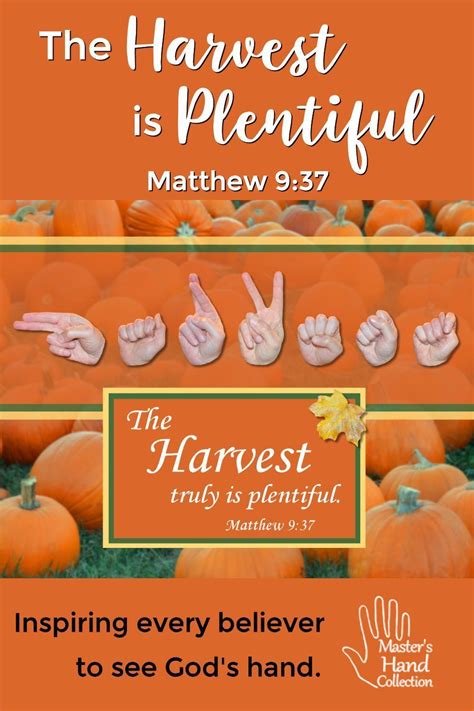 The Harvest Is Plentiful A Matthew 937 Fall Devotional Masters Hand