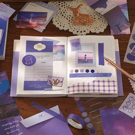 Kit De Scrapbooking De Pcs Violet Esth Tique Journal Scrapbook Avec