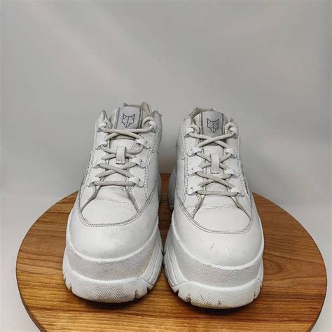 Naked Wolf Sporty White Leather Sneakers Womens Depop