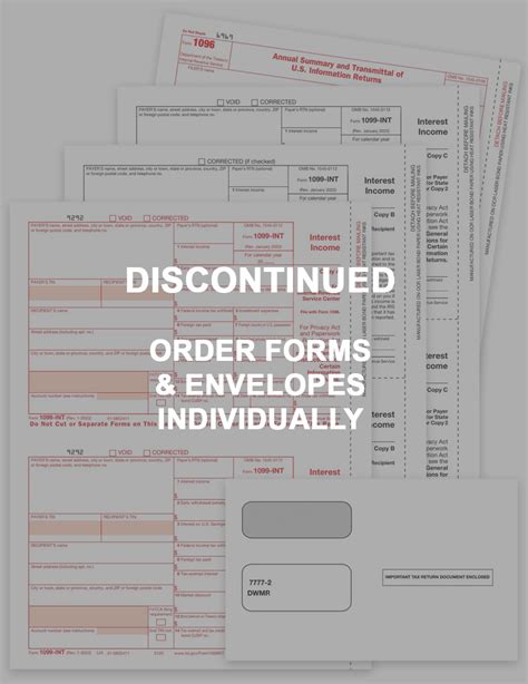 1099int Tax Forms Set With Envelopes Zbp Forms