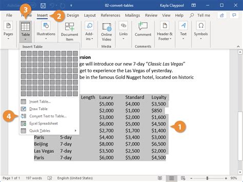 Convert Table to Text in Word | CustomGuide