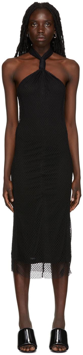 Robe Midi Noire En Viscose Helmut Lang En Solde