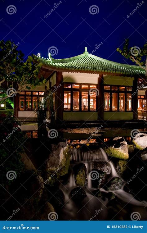 Japanese garden by night stock photo. Image of green - 15310282