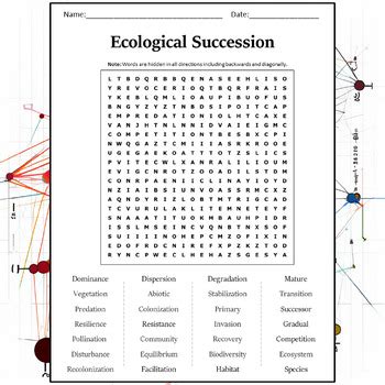 Ecological Succession Word Search Puzzle Worksheet Activity Tpt