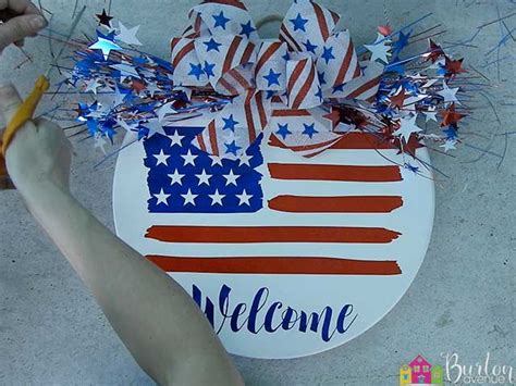 DIY Patriotic Door Hanger For Silhouette Cricut Burton Avenue