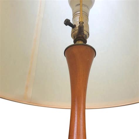 Vintage Mid Century Danish Modern Sculptural Teak Table Lamps Pair At 1stdibs