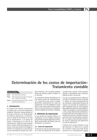 Costos De Importacion Pdf