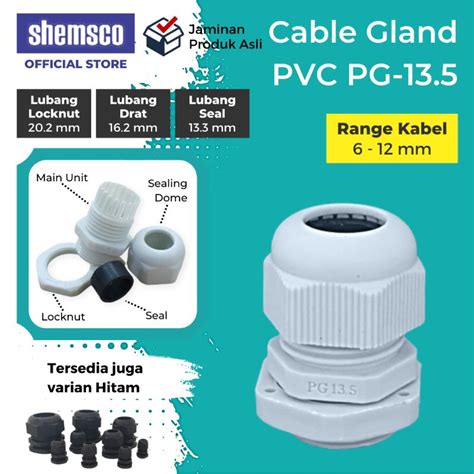 Jual Pvc Cable Gland Mm Mm Pg Putih Hitam Connector Kabel