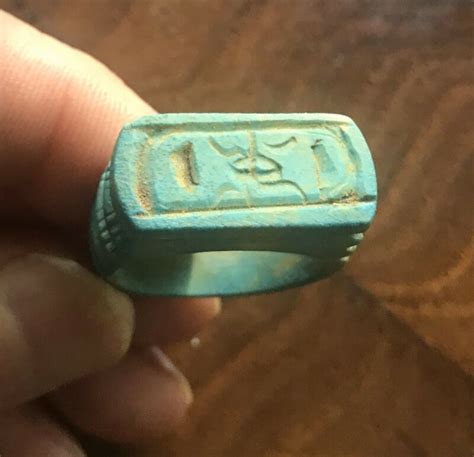 CIRCA 715 332BC CIRCA ANCIENT EGYPTIAN FAIENCE CARTOUCHE SEAL LARGE