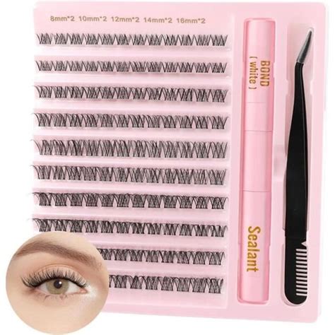 Kit de 120 Cils Individuels Avec Bande Transparente Avec Colle à Cils