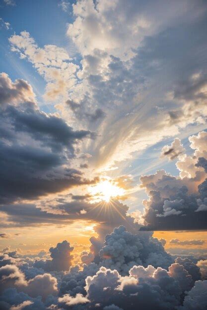 Premium Photo Sunset Afternoon Cloudy Sky Over The City Skylines