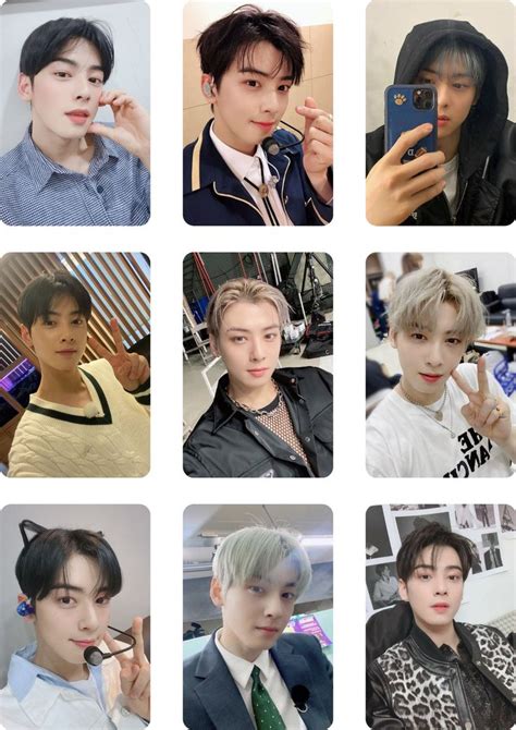 Photocards cha eunwoo Kart şablonu Koreli aktörler Kartlar