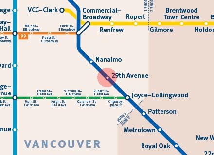 29th Avenue station map - Vancouver SkyTrain