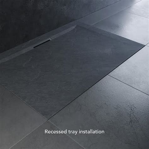 Mira Flight Level Stone Resin Shower Tray Slate X Mm