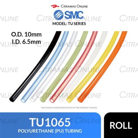 Jual SMC Tubing Polyurethane PU O D 10mm I D 6 5mm Roll TU1065