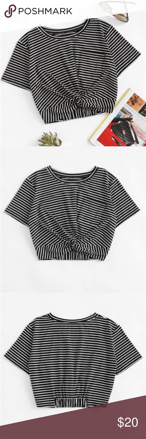 ‼️1 S Left‼️striped Twist Front Crop 🤩 Clothes Design Striped Twist