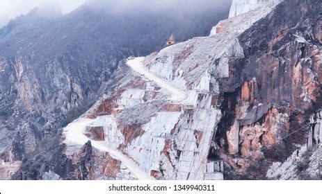 Carrara Italy Marble Quarry Fantiscritti Valley Stock Photo