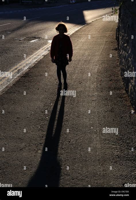 Woman Standing Alone Silhouette