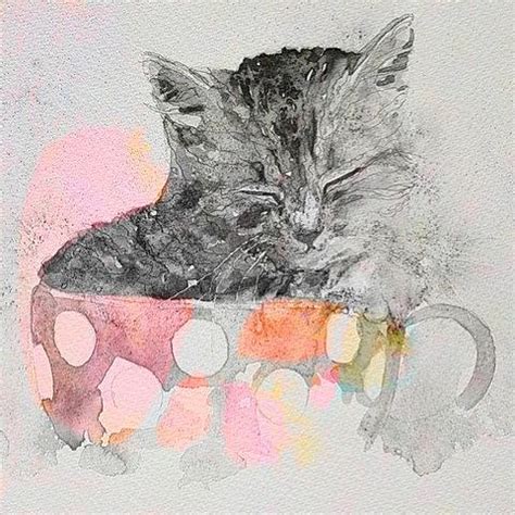 Kitten In Teacup Painting By Paul Lovering Pixels