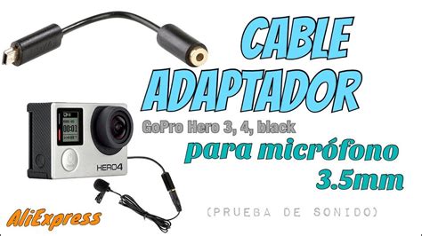 Cable Adaptador Para Micr Fono Gopro Hero Black Prueba De