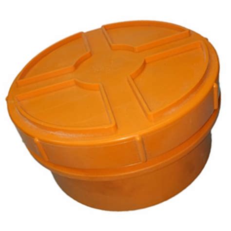 Generic Pvc Clean Out End Cap 4 For Sanitary Use Orange Flat Type