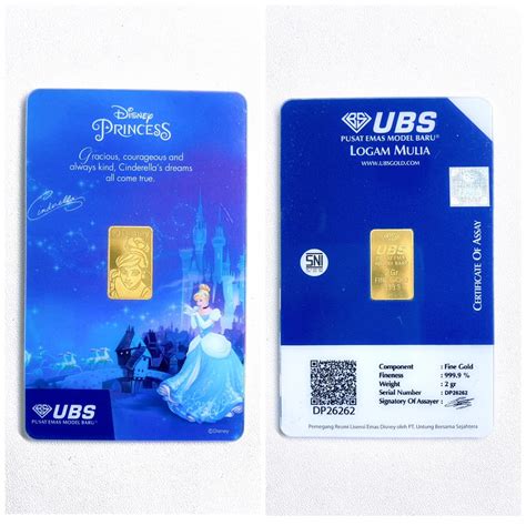 Jual UBS Logam Mulia 24K Disney PRINCESS MULAN RAPUNZEL JASMINE BELLE