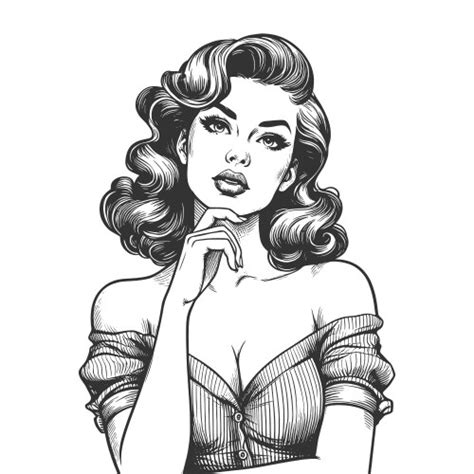 Pin Up Girl Vector Images Over 5 200