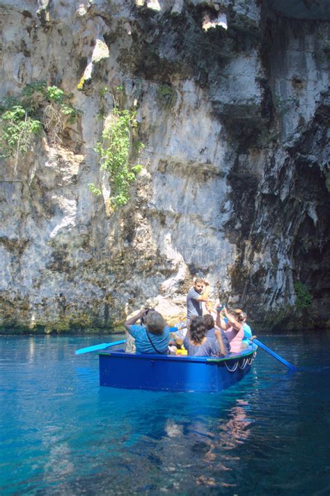 Melissani Cave Thrilled Visitors Editorial Image Image Of Boat