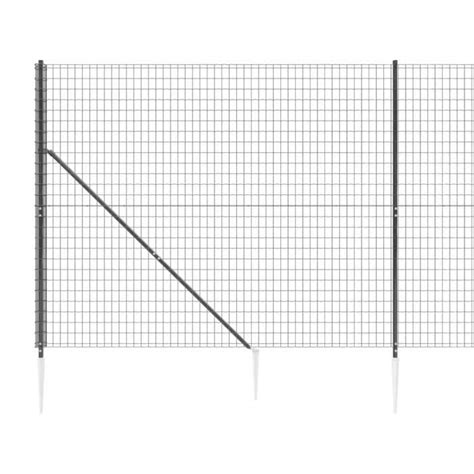 Clôture en treillis métallique et ancrage anthracite 1 4x10 m