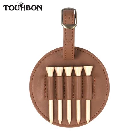 Tourbon Golf Tee Holder Vintage Genuine Leather Clip Tees Carrier Golf Bag Tag-in Golf Bags from ...