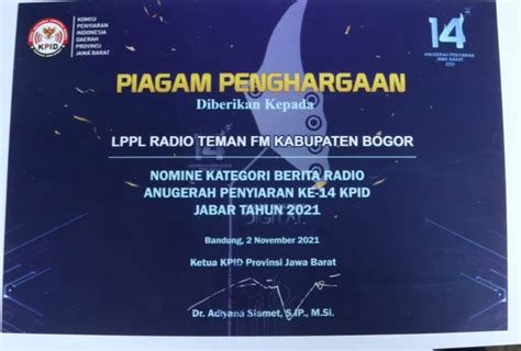 Program Acara Radio Teman FM Diskominfo Masuk Tiga Besar Terbaik Di