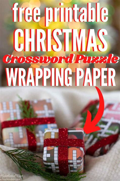 FREE PRINTABLE Christmas Crossword Puzzle Wrapping Paper!