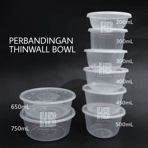 Jual Pcs Thinwall Bulat Bowl Ml Meiji Mangkok Plastik Tutup