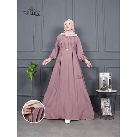 Jual Gamis Stelan Gamis Muslim Bahan Cringkel Airflow Busui