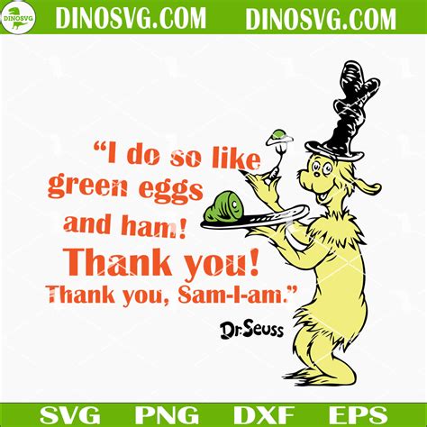 I Do So Like Green Eggs And Ham SVG I Am Sam SVG Dr Seuss Quotes SVG