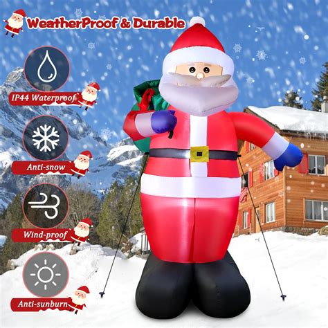 8 Ft Christmas Inflatable Santa Claus Outdoor Decorations Blow Up