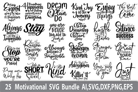 Motivational SVG Bundle Graphic By Orpitasn Creative Fabrica