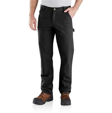 Carhartt Pants Mens 103334 Blk Black Rugged Flex Relaxed Fit Duck Double Front Utility Work Pant