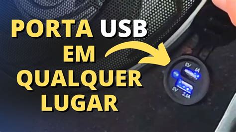 Tomada Porta Usb F Cil De Adaptar Em Qualquer Lugar Do Carro Upmotors