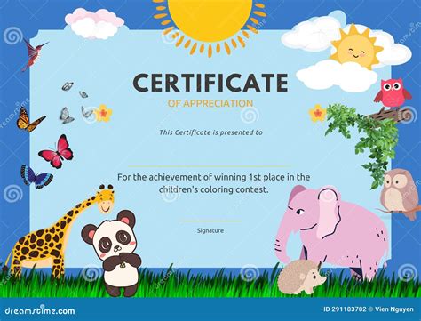 Awards and Certificates Template for Kids - 3 Stock Illustration ...